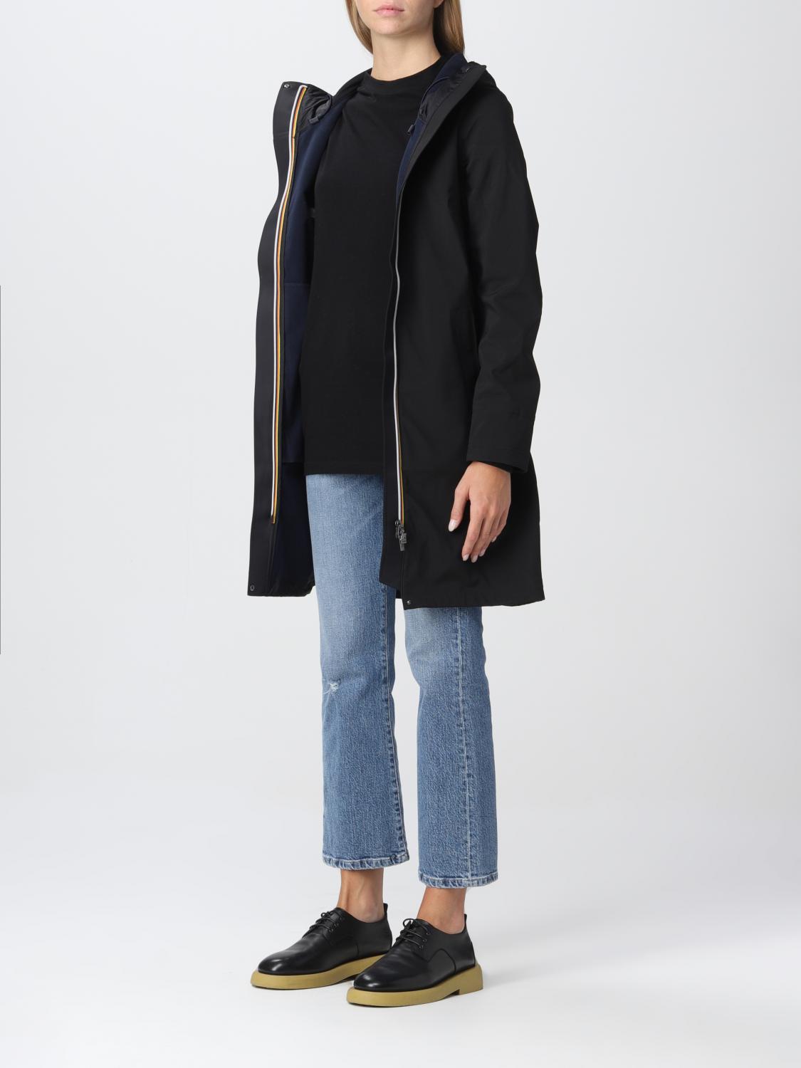 K-WAY CHAQUETA: Abrigo mujer K-way, Negro - Img 3