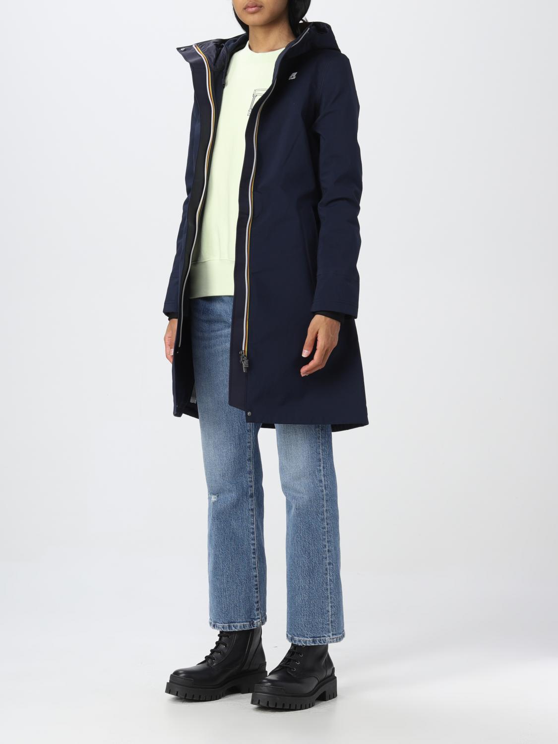 K-WAY CHAQUETA: Abrigo mujer K-way, Azul Oscuro - Img 3