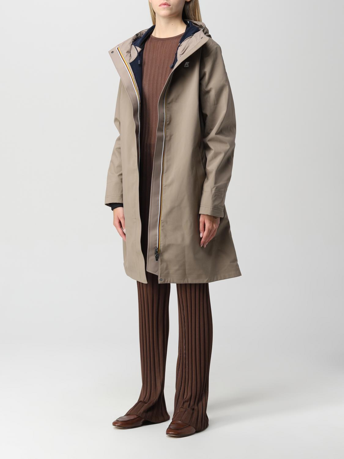 K-WAY CHAQUETA: Abrigo mujer K-way, Beige - Img 3