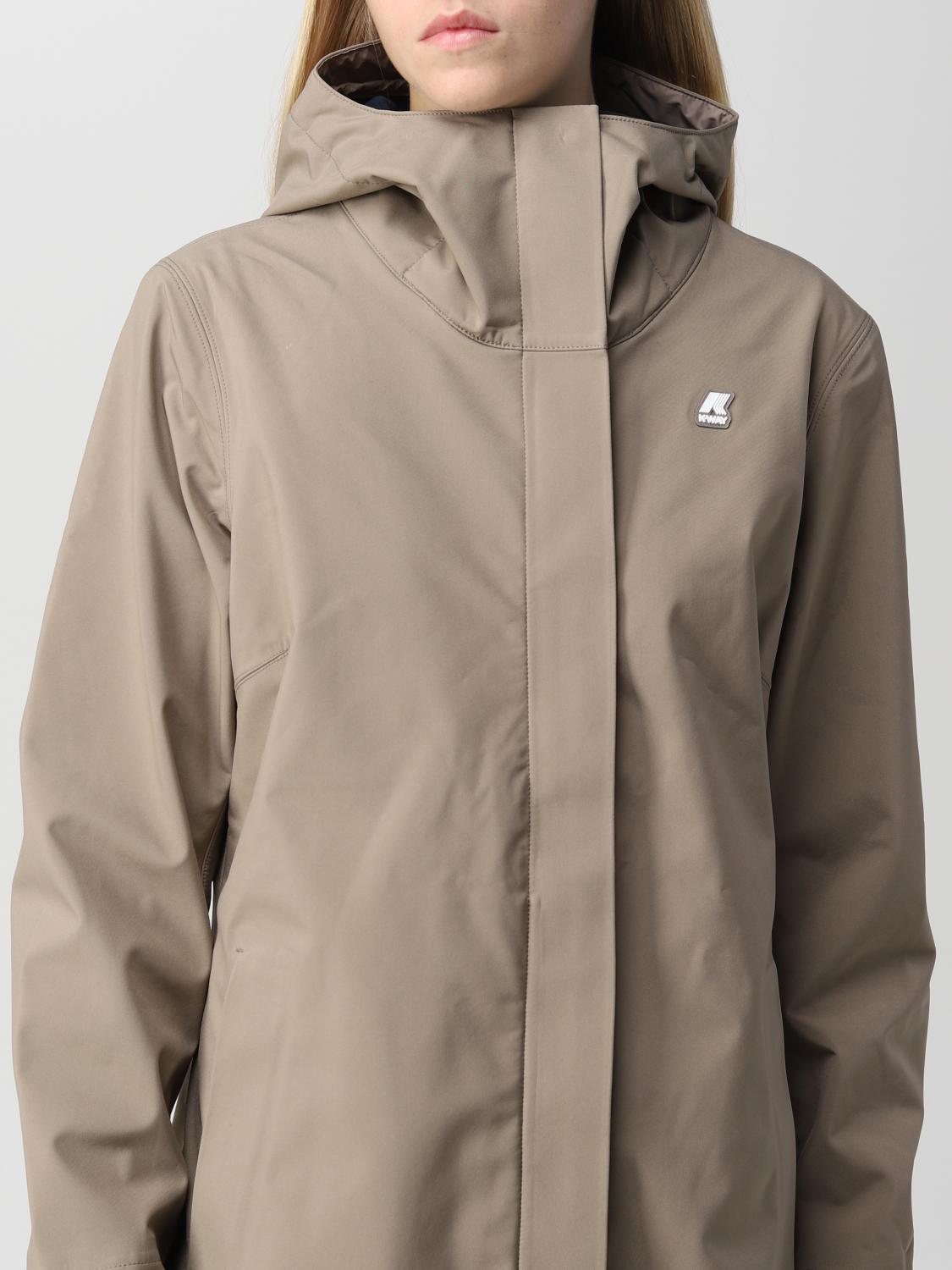 K-WAY CHAQUETA: Abrigo mujer K-way, Beige - Img 4