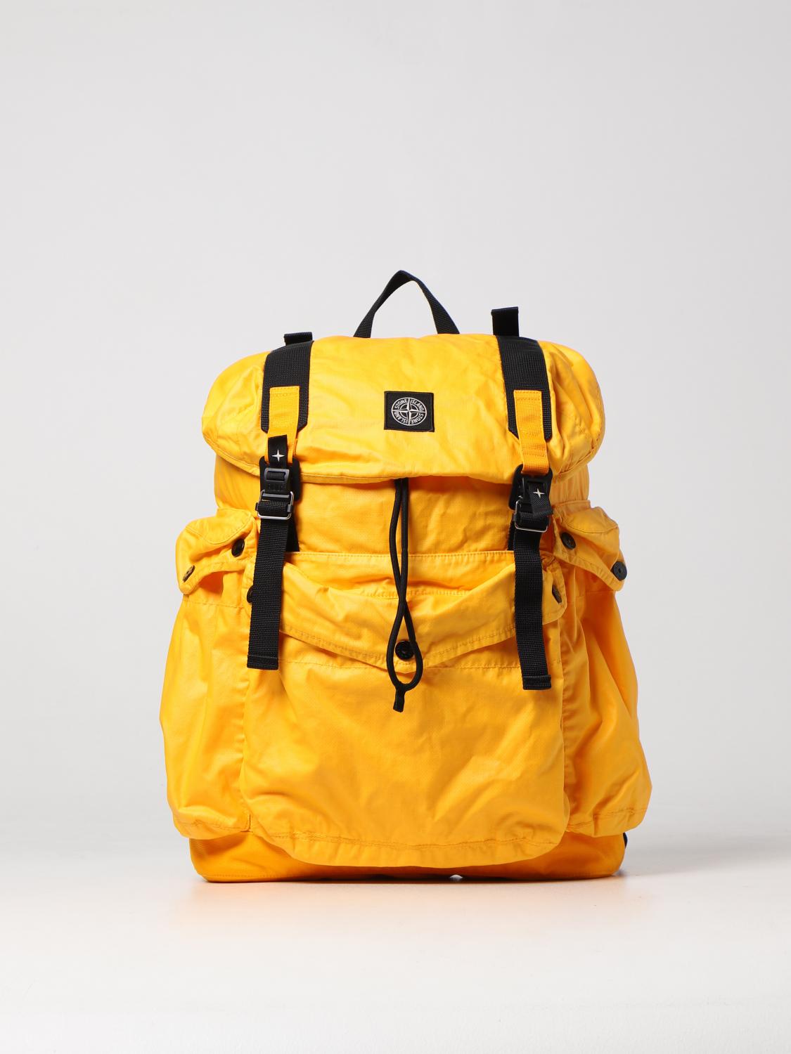 STONE ISLAND: Bags men Yellow Stone Island backpack 90370