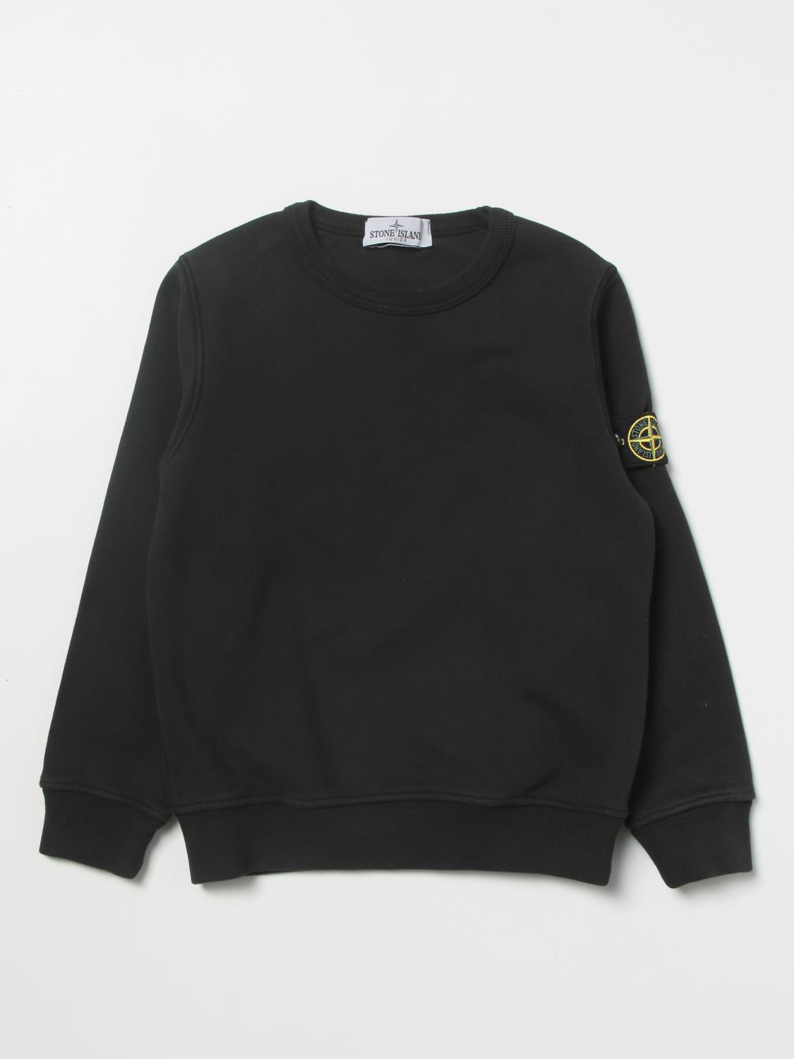 STONE ISLAND JUNIOR PULL: Pull enfant Stone Island Junior, Noir - Img 1