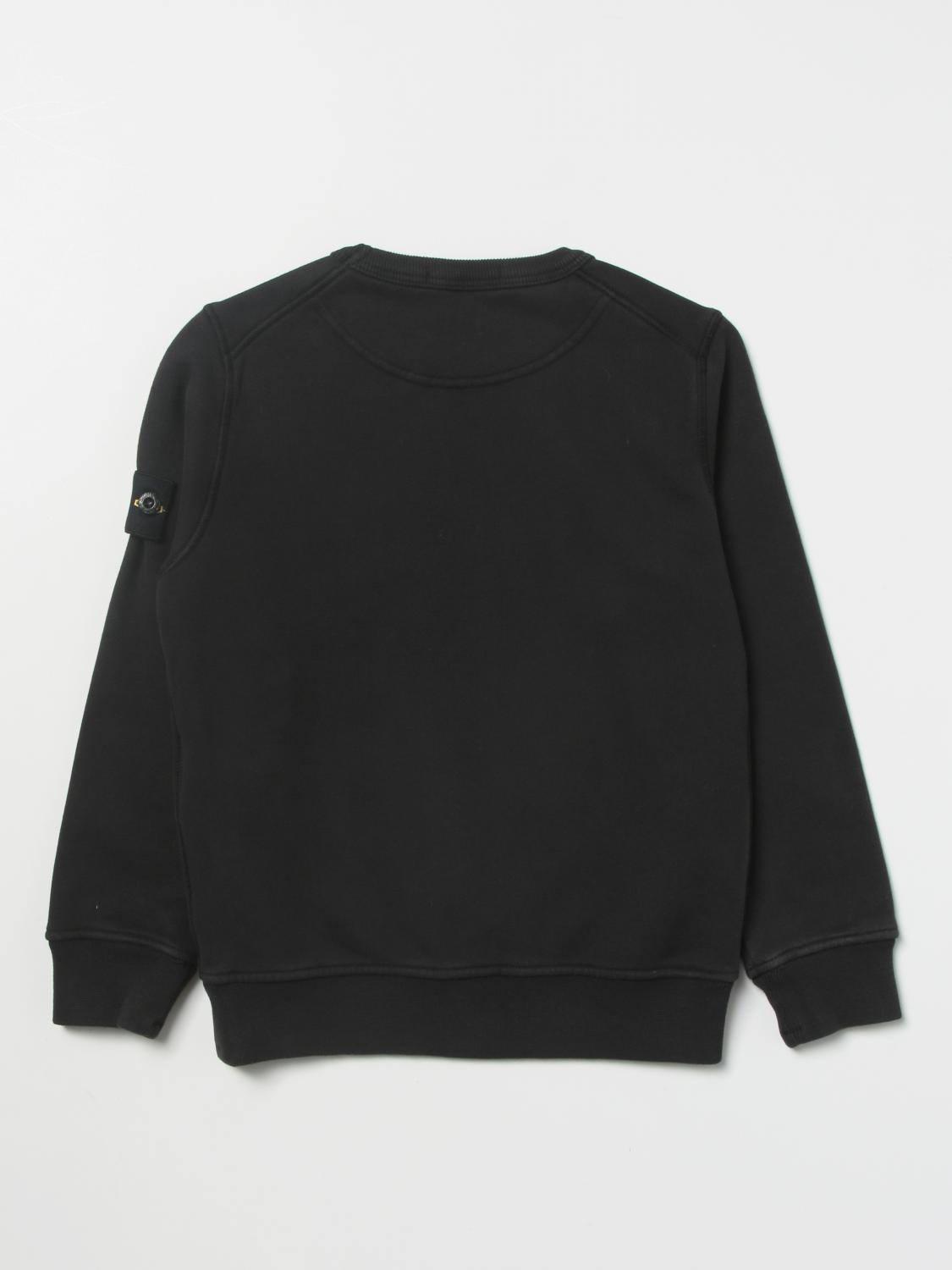STONE ISLAND JUNIOR PULL: Pull enfant Stone Island Junior, Noir - Img 2