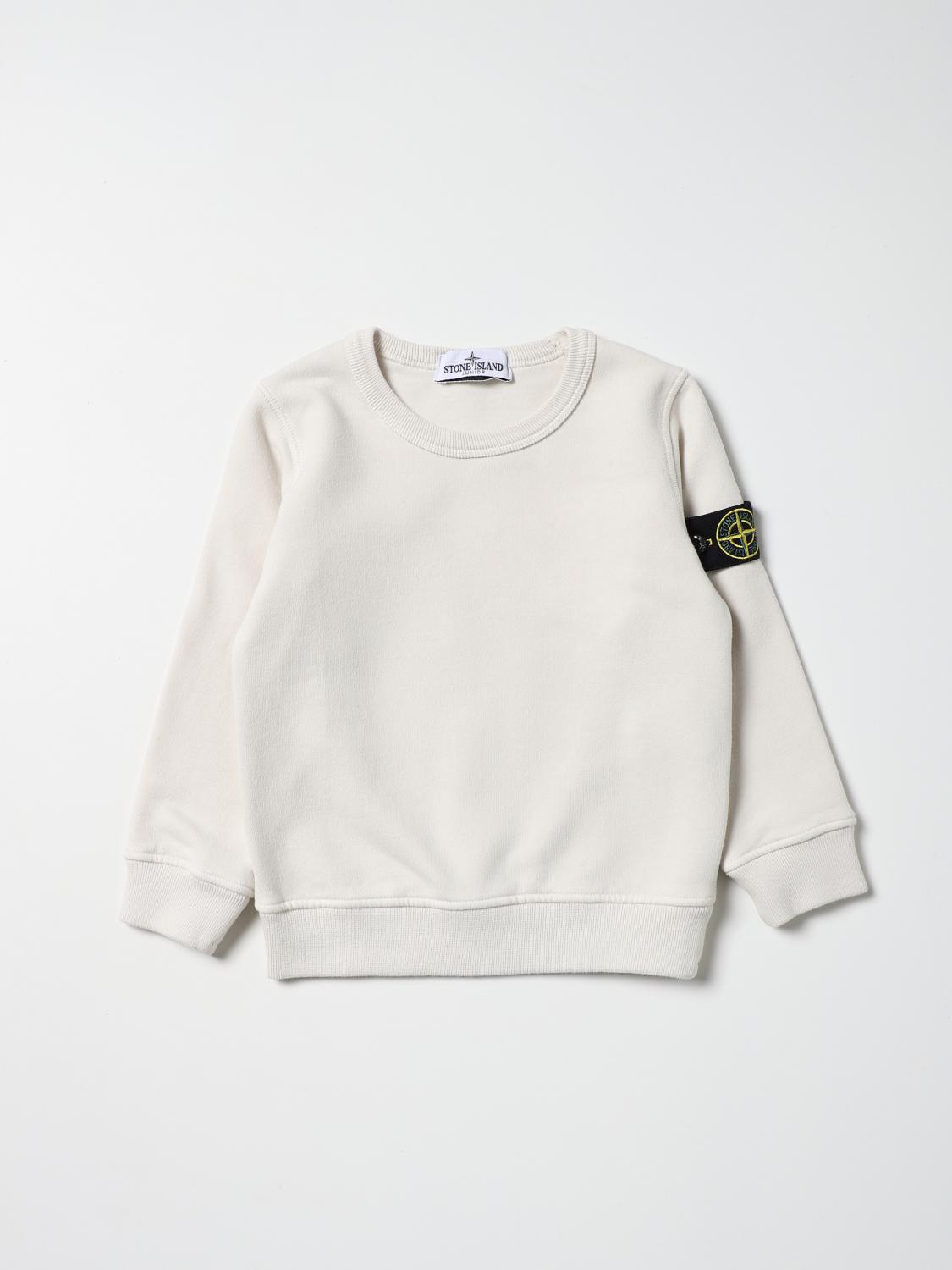 STONE ISLAND JUNIOR PULLOVER: Stone Island Junior Jungen Pullover, Ivory - Img 1