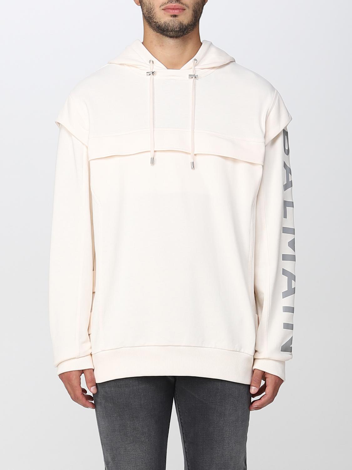 BALMAIN SWEATSHIRT: Sweatshirt men Balmain, Beige - Img 1