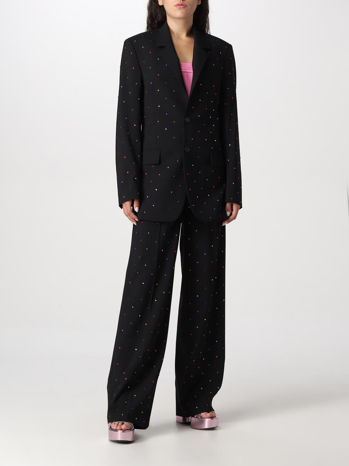 MSGM BLAZER: 2bottini micro strass multicolor, Nero - Img 2