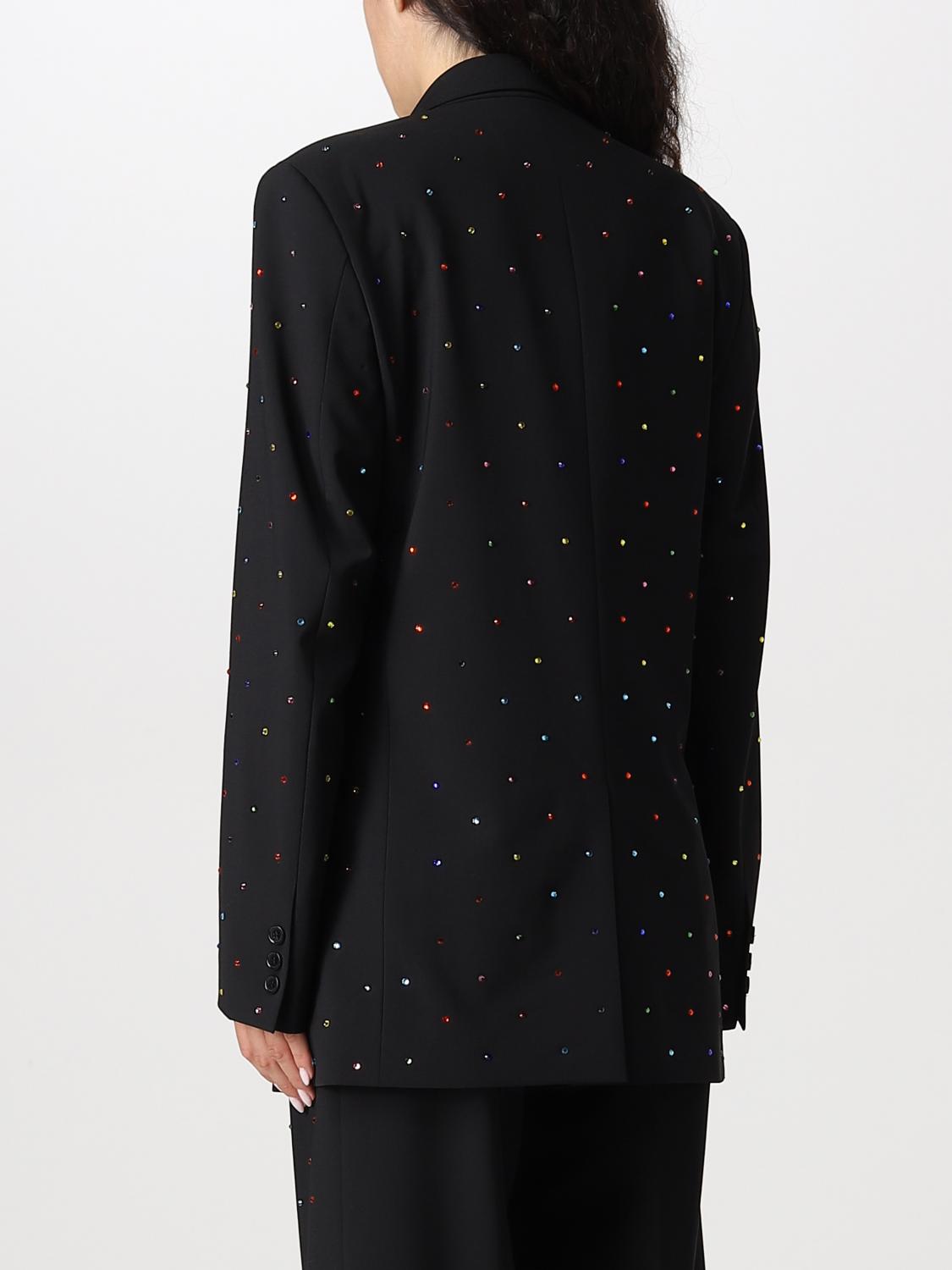 MSGM BLAZER: 2bottini micro strass multicolor, Nero - Img 3