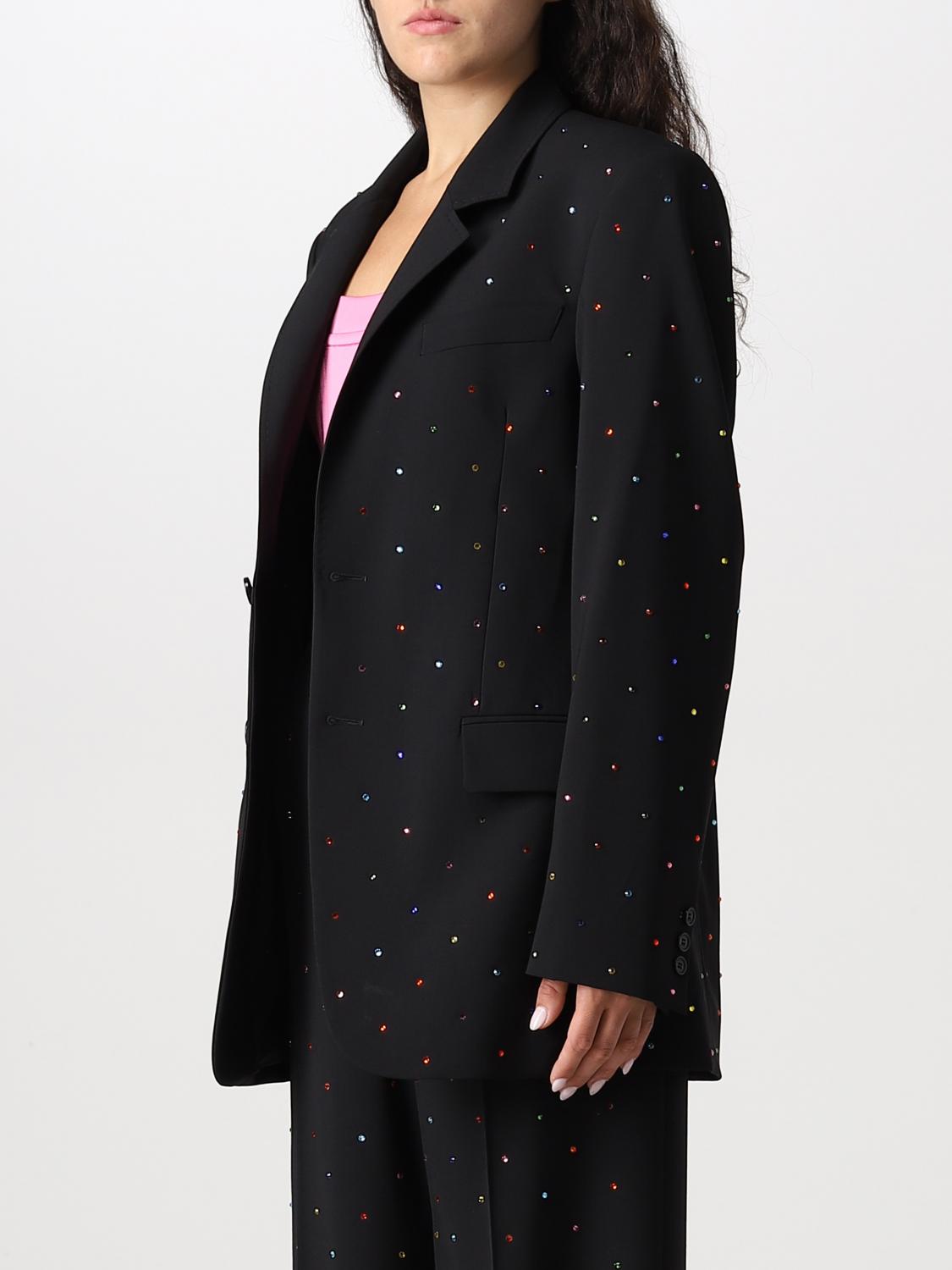 MSGM BLAZER: 2bottini micro strass multicolor, Nero - Img 4