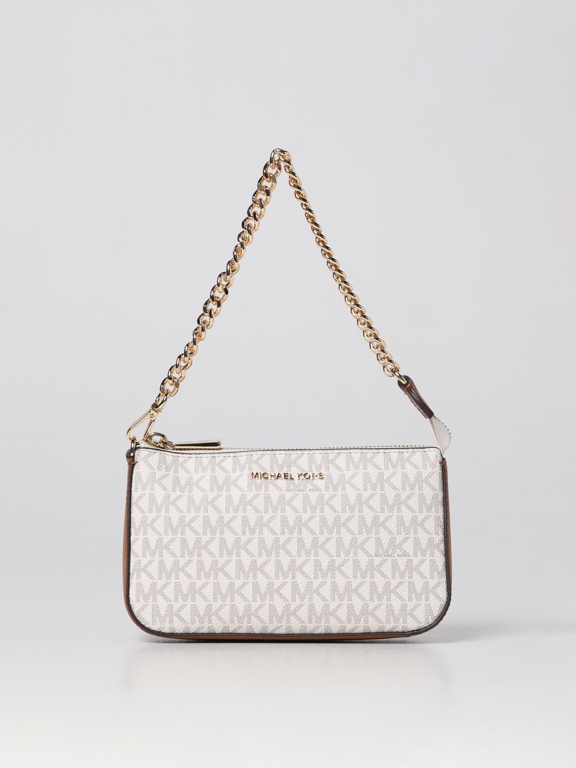 MICHAEL KORS MINI BAG: Michael Kors Jet Set bag in monogram canvas, Yellow Cream - Img 1