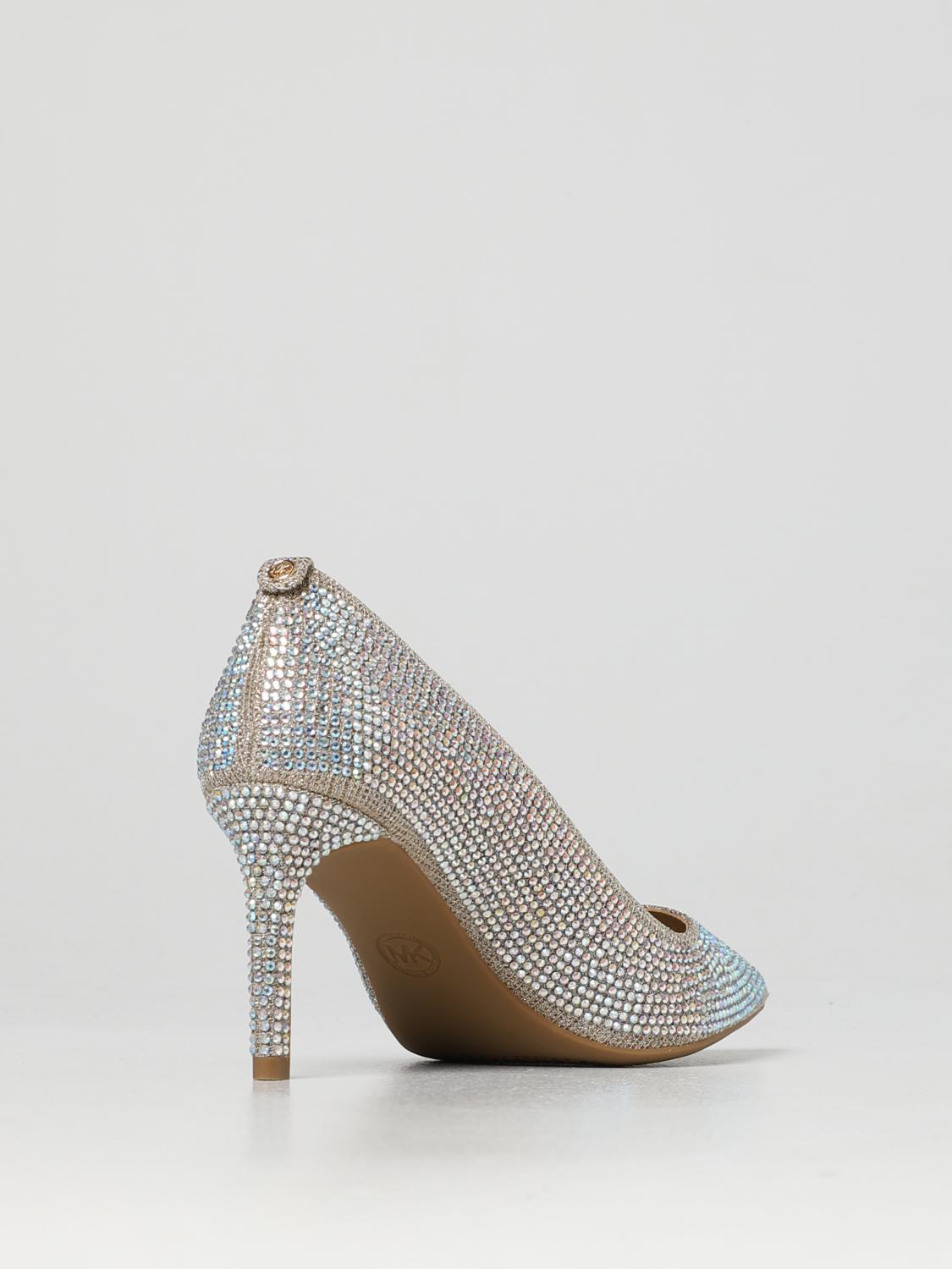 MICHAEL KORS DÉCOLLETÉ: Décolleté Alina Flex Michael Kors in tessuto e strass, Oro - Img 3