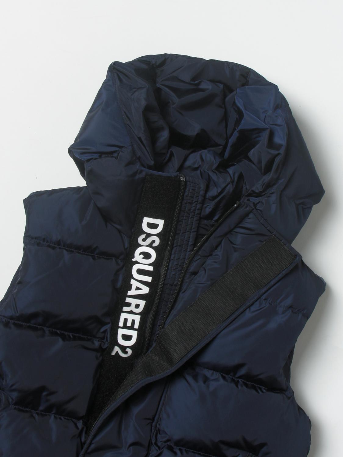 DSQUARED2 CHALECO: Chaqueta niños Dsquared2 Junior, Azul Oscuro - Img 3
