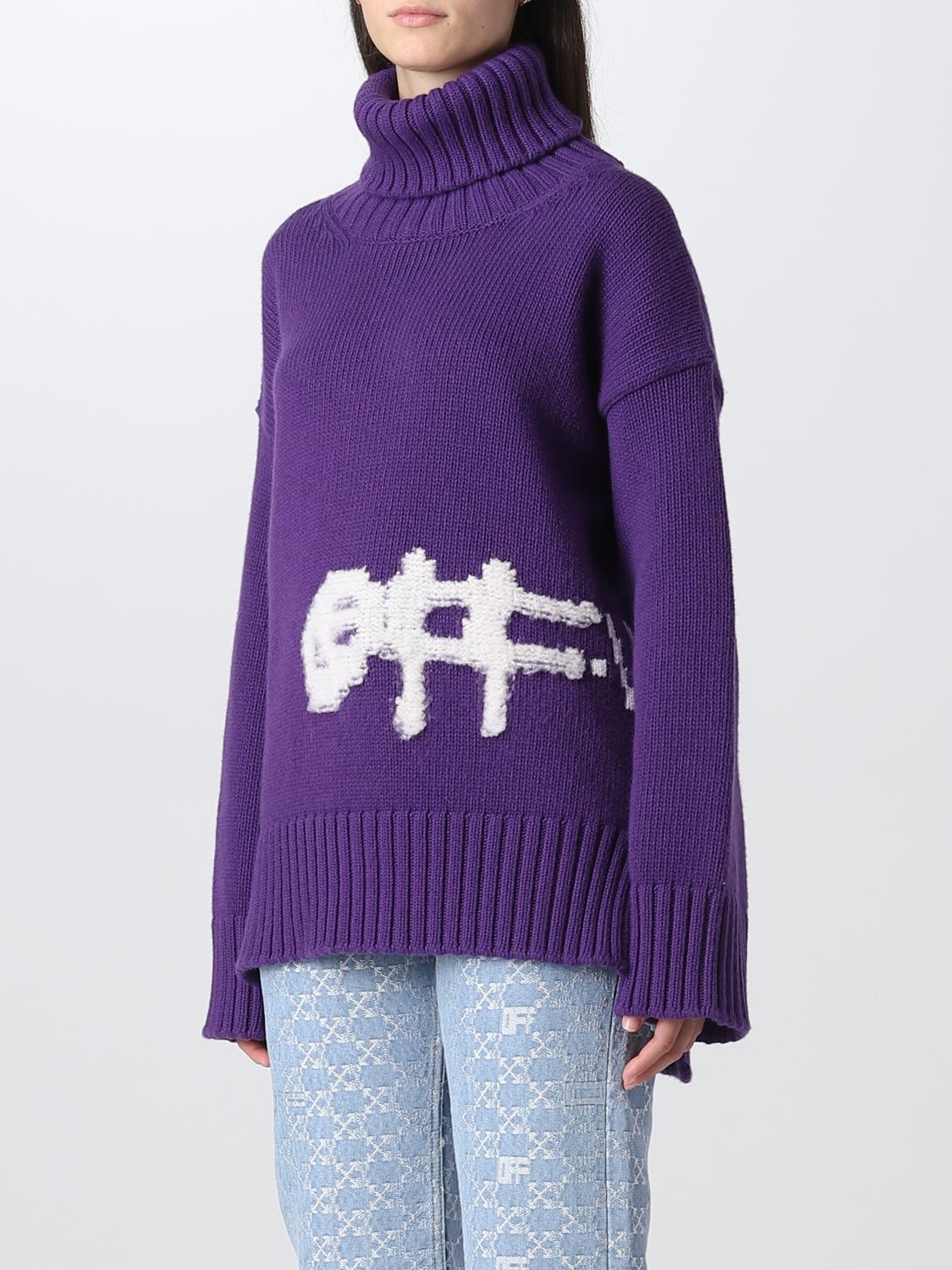 OFF-WHITE PULL: Pull femme Off-white, Violet - Img 4