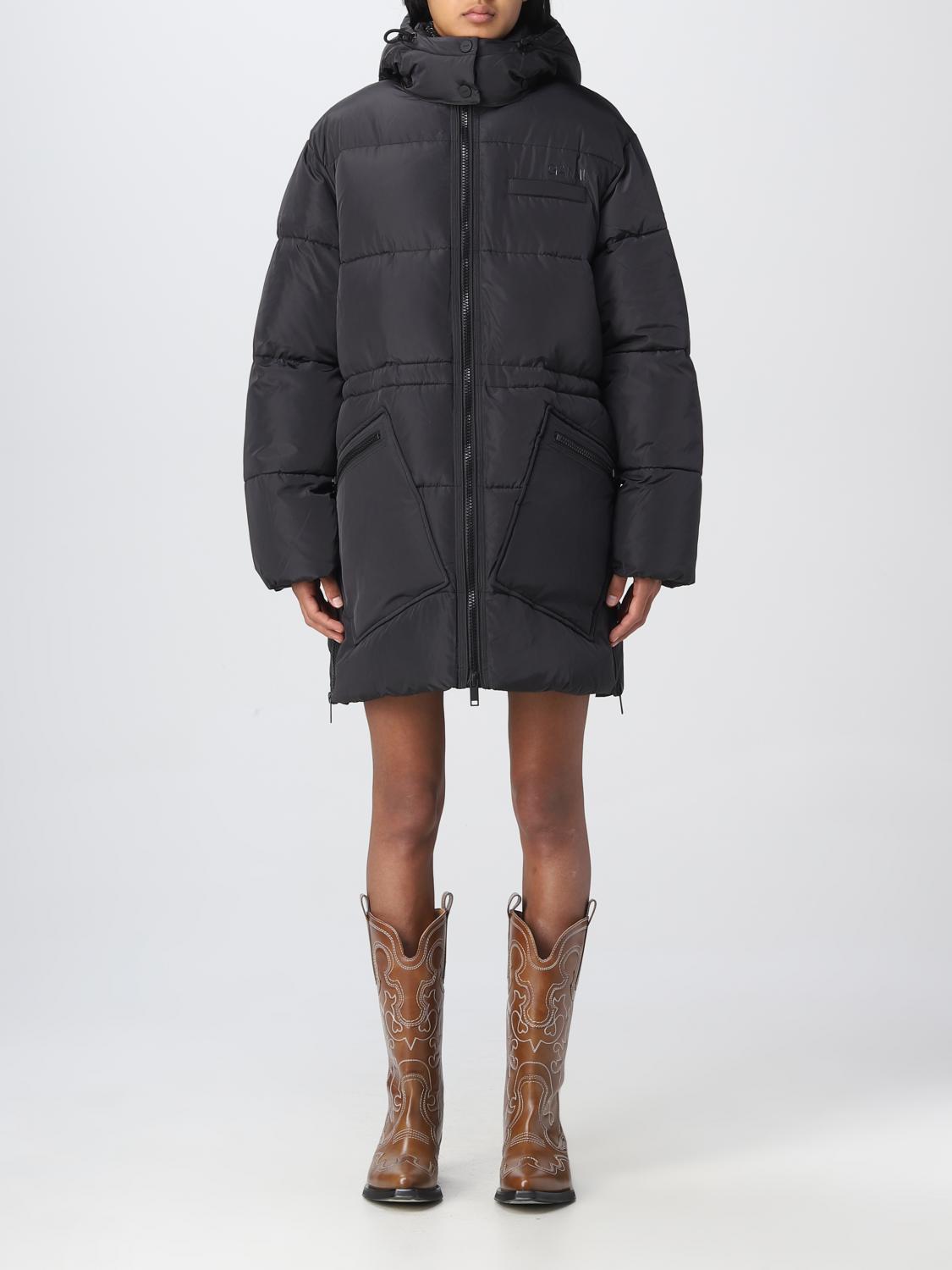 GANNI JACKET: Ganni down jacekt with hood, Black - Img 1