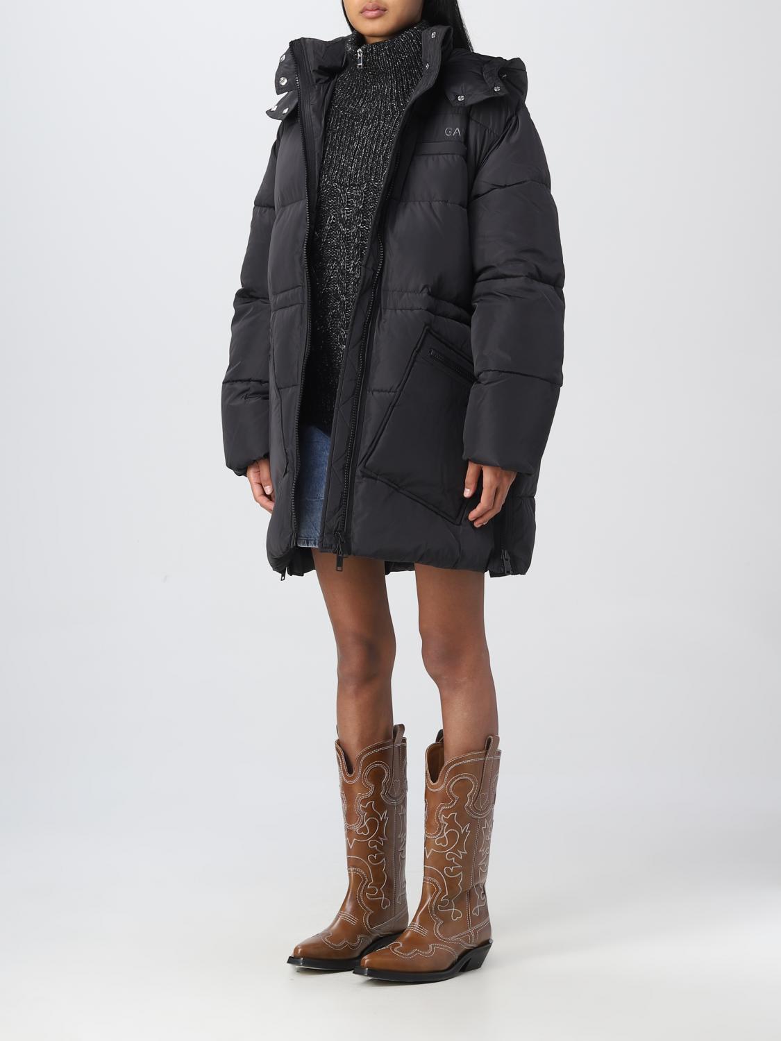 GANNI JACKET: Ganni down jacekt with hood, Black - Img 4