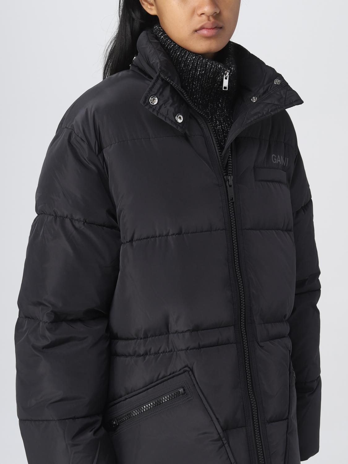 GANNI JACKET: Ganni down jacekt with hood, Black - Img 5