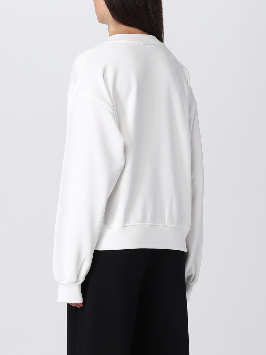 DISCLAIMER FELPA: Felpa a v Disclaimer con stampa logo, Bianco - Img 2