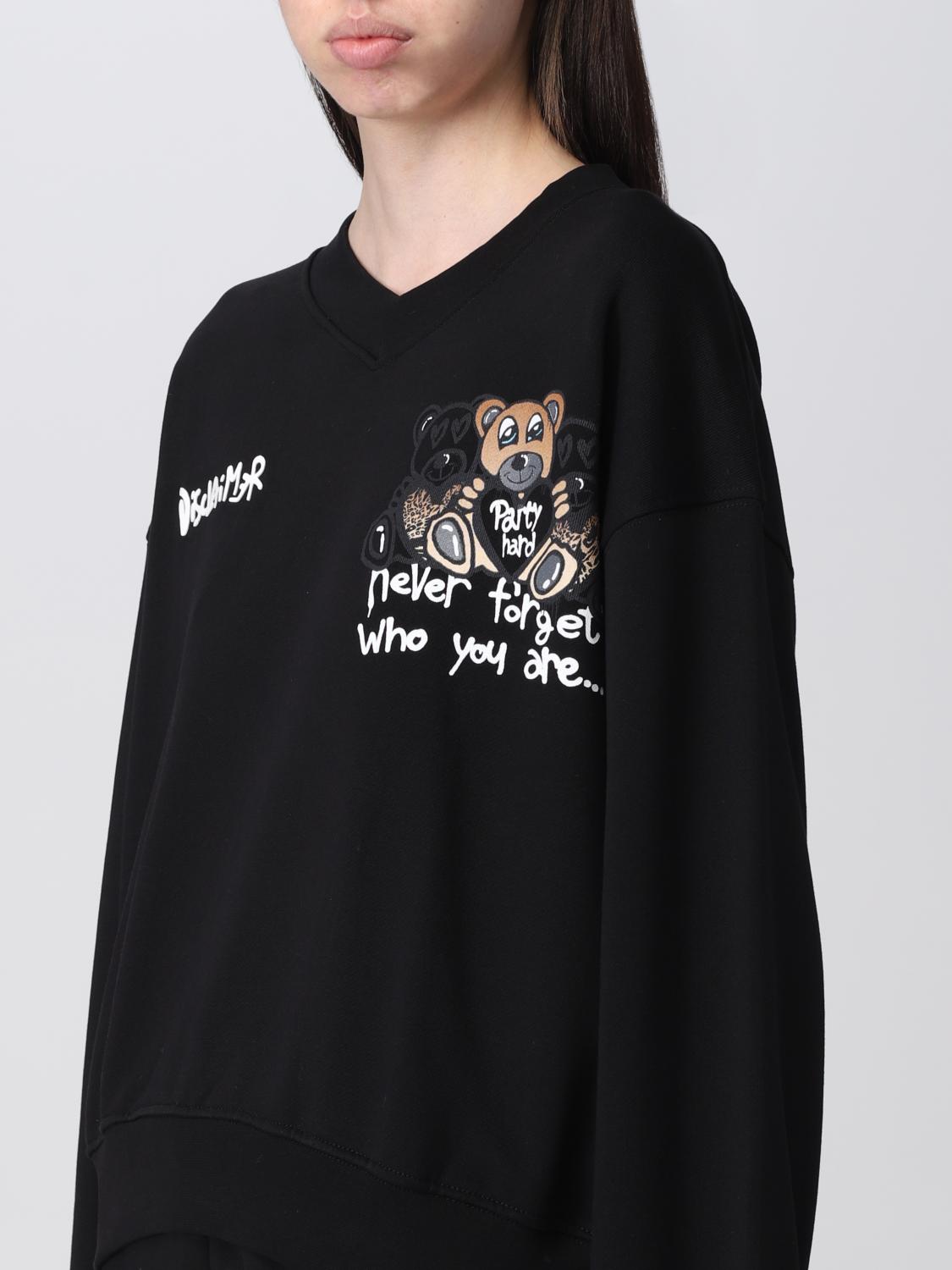 DISCLAIMER FELPA: Felpa a v Disclaimer con stampa logo, Nero - Img 3