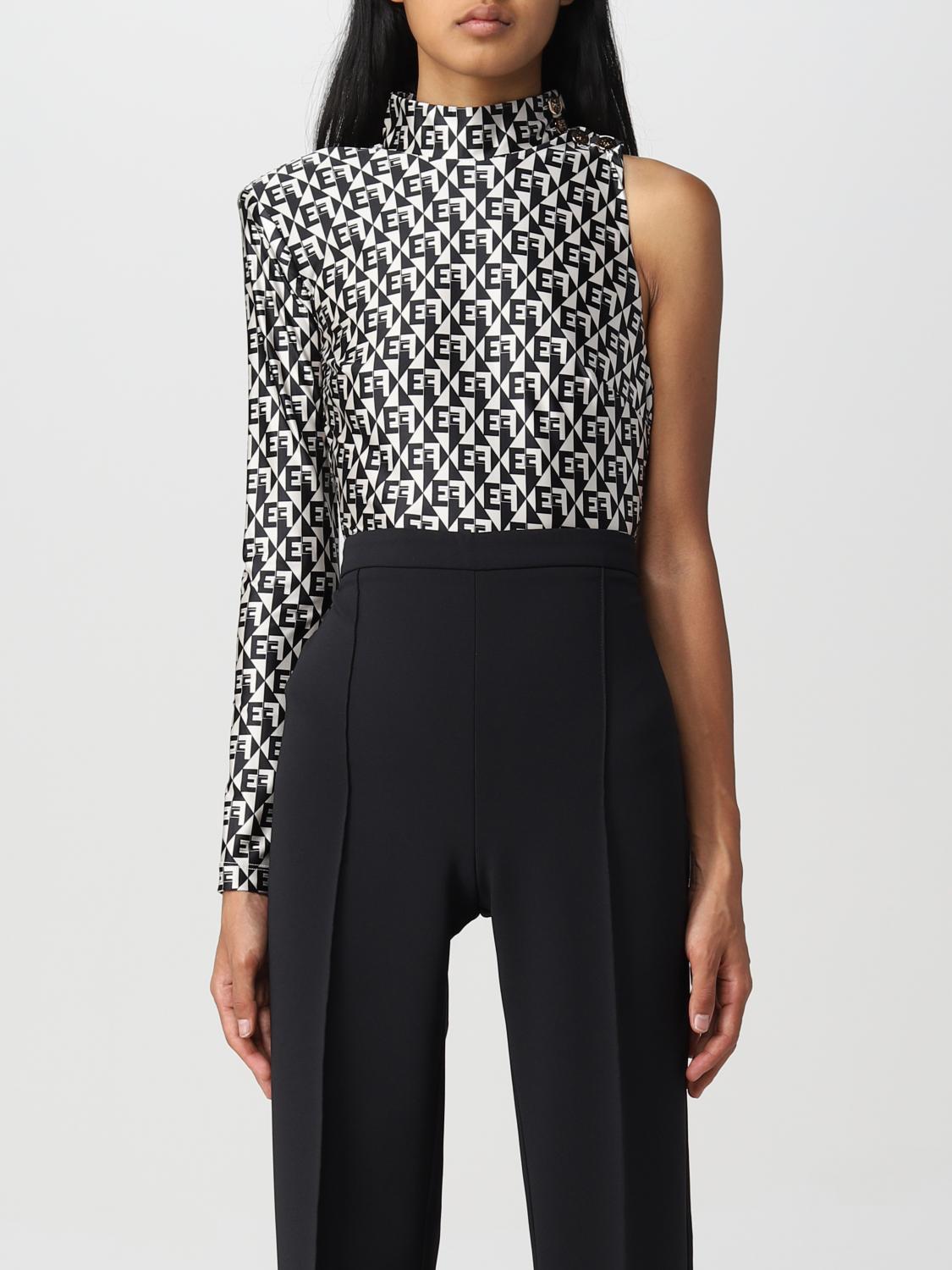 ELISABETTA FRANCHI: Body in lycra Nero Body Elisabetta Franchi