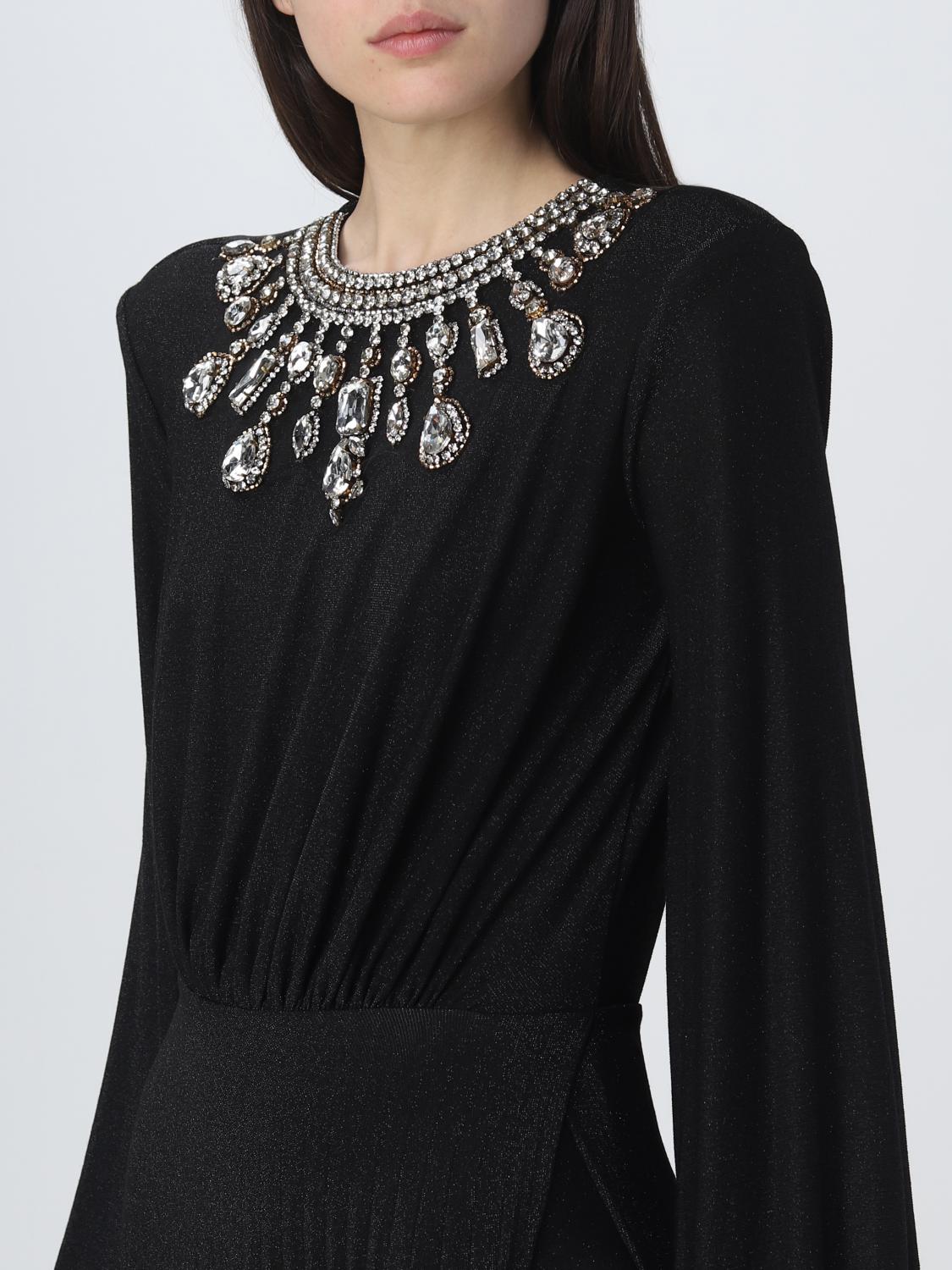 ELISABETTA FRANCHI ABITO: Abito Elisabetta Franchi in jersey di viscosa, Nero - Img 3