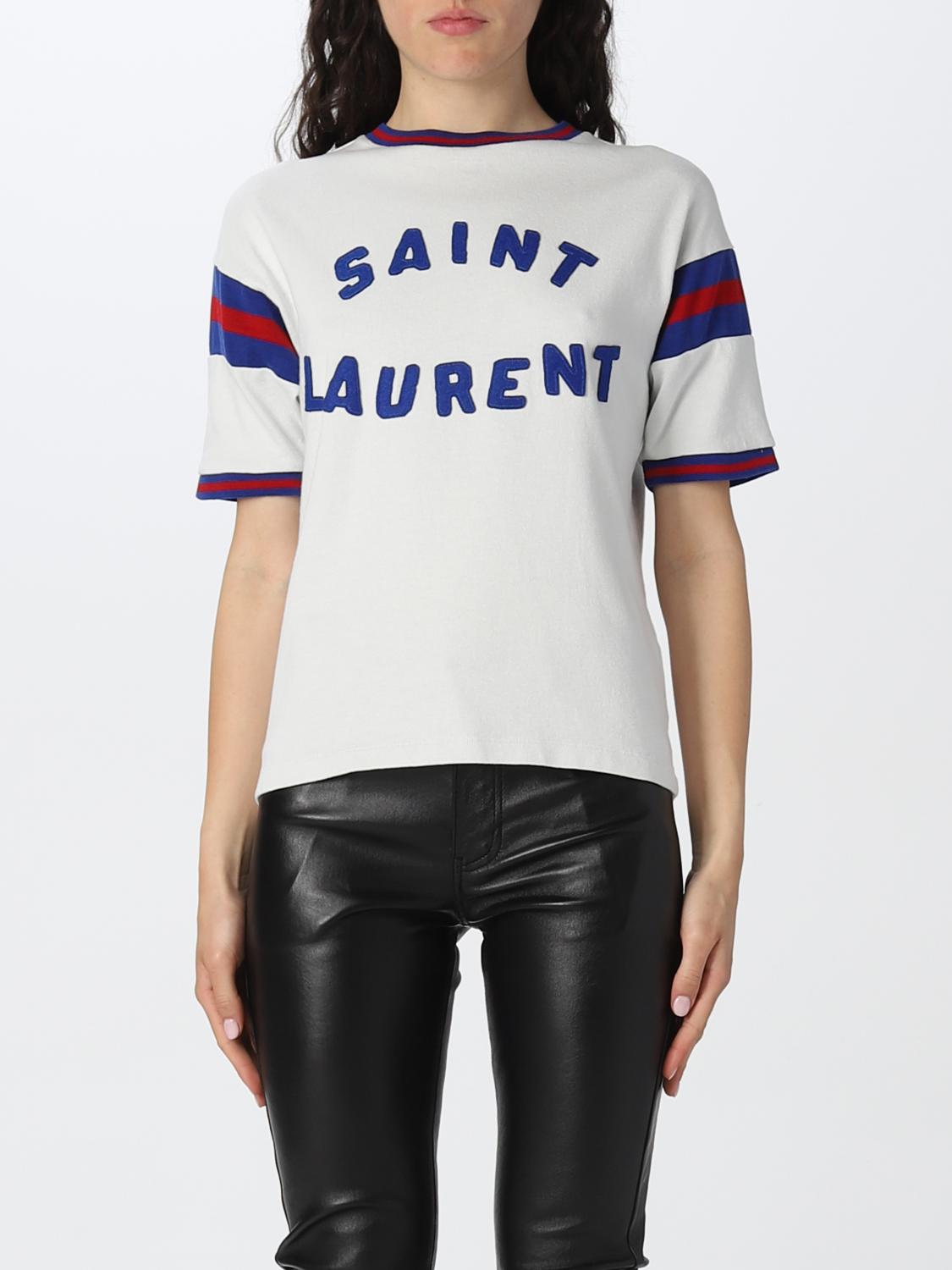 Giglio Ysl T Shirt Womens Saint Laurent Black T Shirt Women's 2025