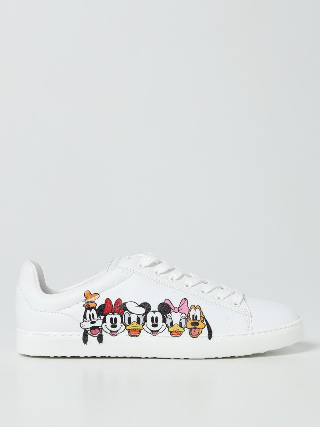 STUART WEITZMAN SNEAKERS: Sneakers Disney x Stuart Weitzman in pelle con stampa, Bianco - Img 1