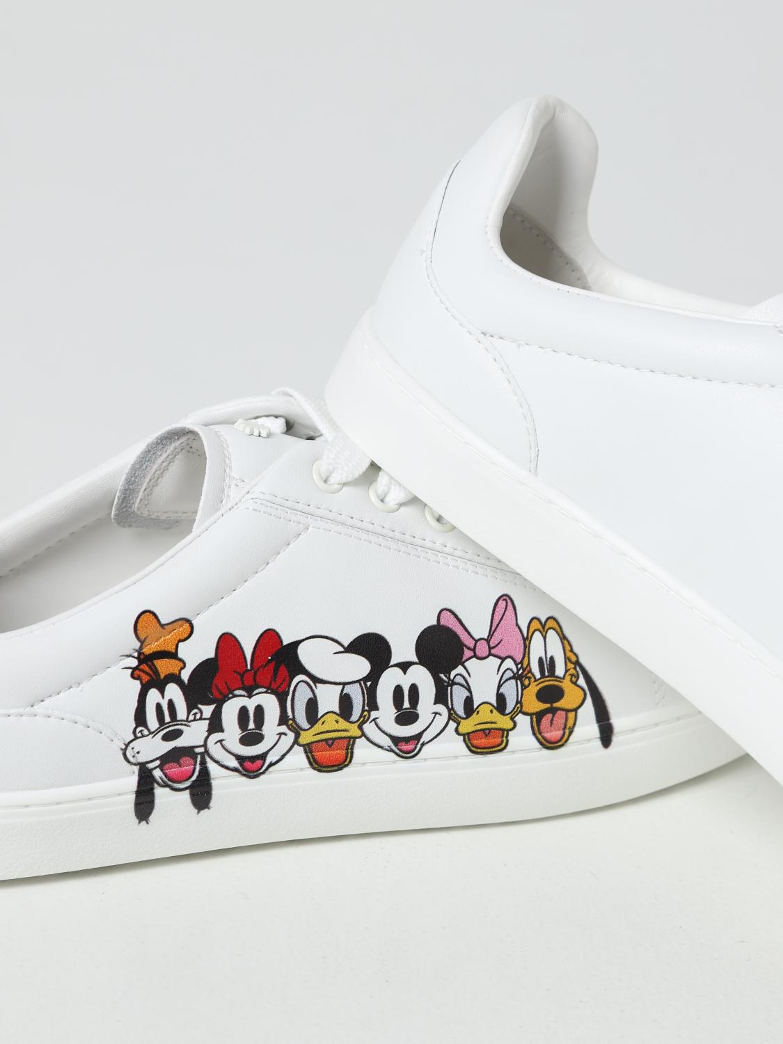 STUART WEITZMAN SNEAKERS: Sneakers Disney x Stuart Weitzman in pelle con stampa, Bianco - Img 4