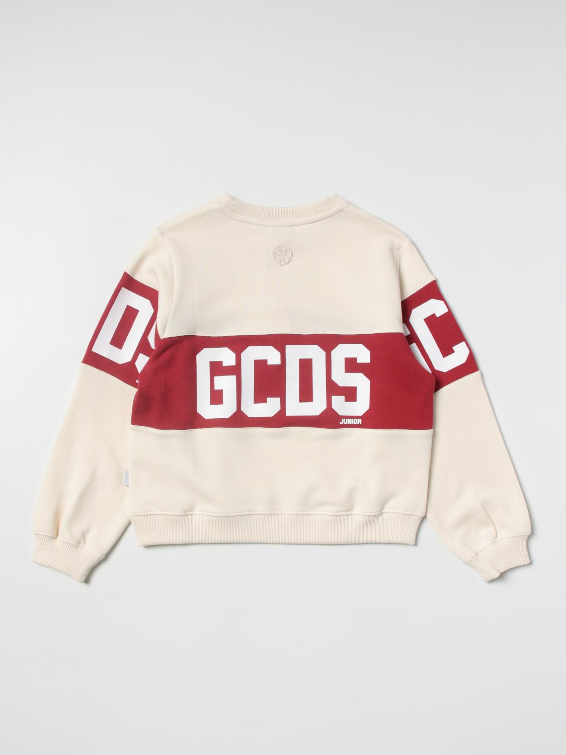 GCDS JUNIOR PULL: Pull enfant GCDS, Jaune Crème - Img 2