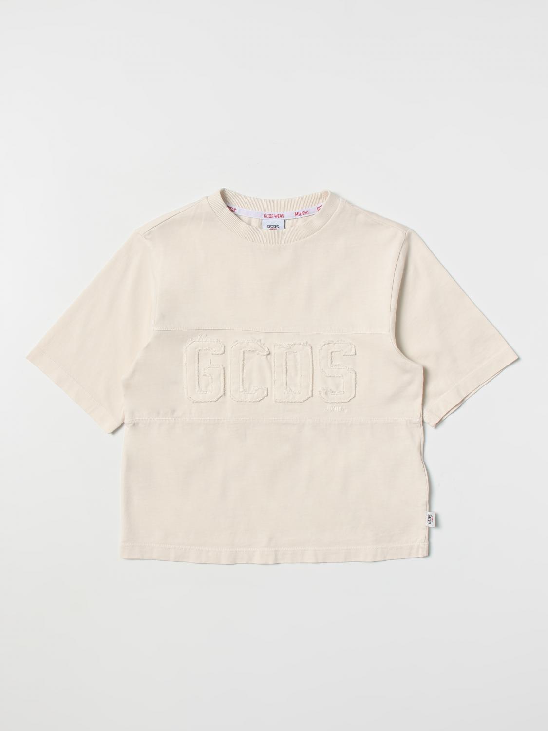 GCDS JUNIOR T-SHIRT: T-shirt kids GCDS, Beige - Img 1