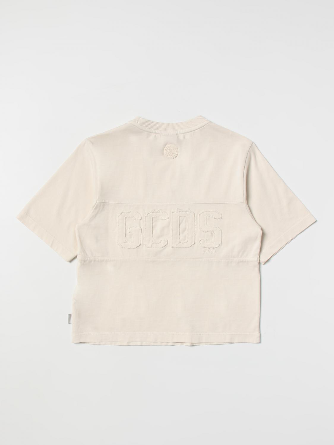 GCDS JUNIOR T-SHIRT: T-shirt kids GCDS, Beige - Img 2