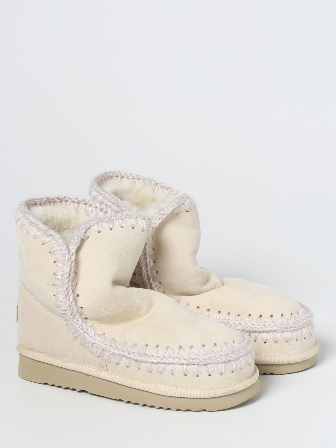 MOU FLACHE STIEFELETTEN: Mou Damen Schuhe, Yellow Cream - Img 2