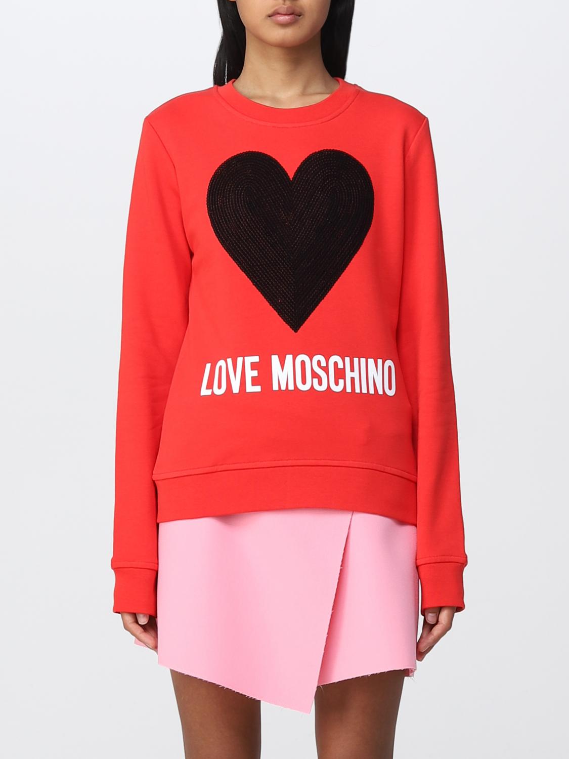 LOVE MOSCHINO Sweatshirt women Red Love Moschino sweatshirt W648402E2388 online at GIGLIO.COM