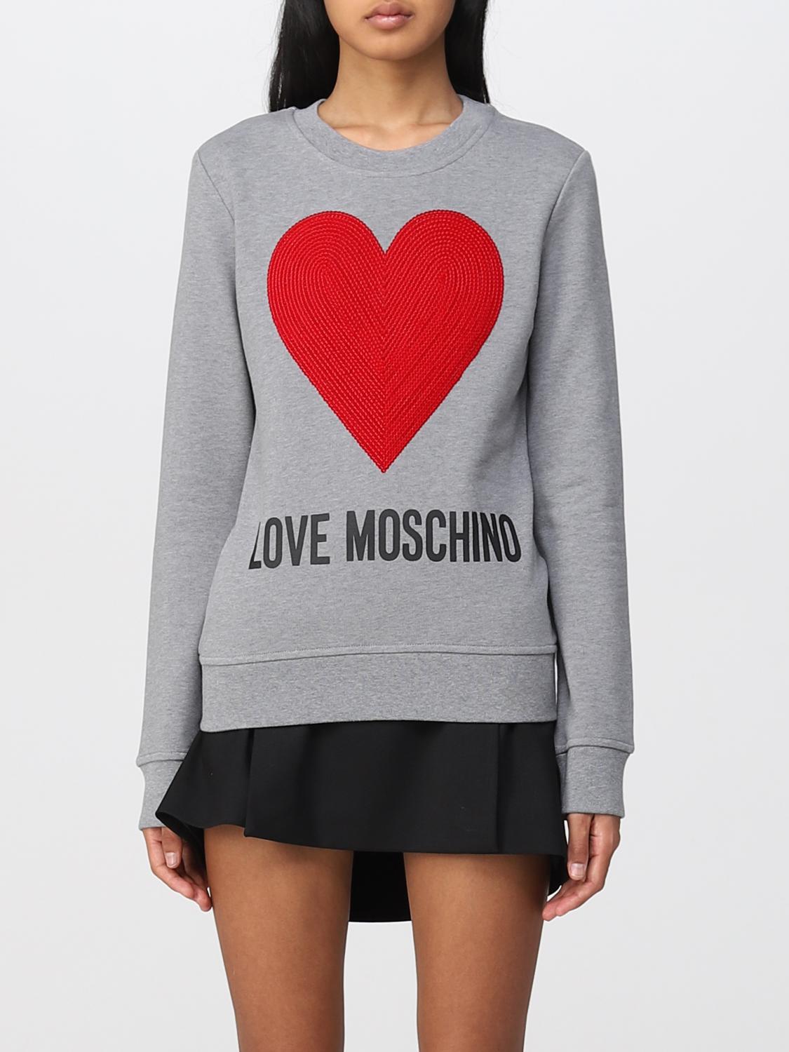 LOVE MOSCHINO Sweatshirt women Grey Love Moschino sweatshirt W648402E2388 online at GIGLIO.COM