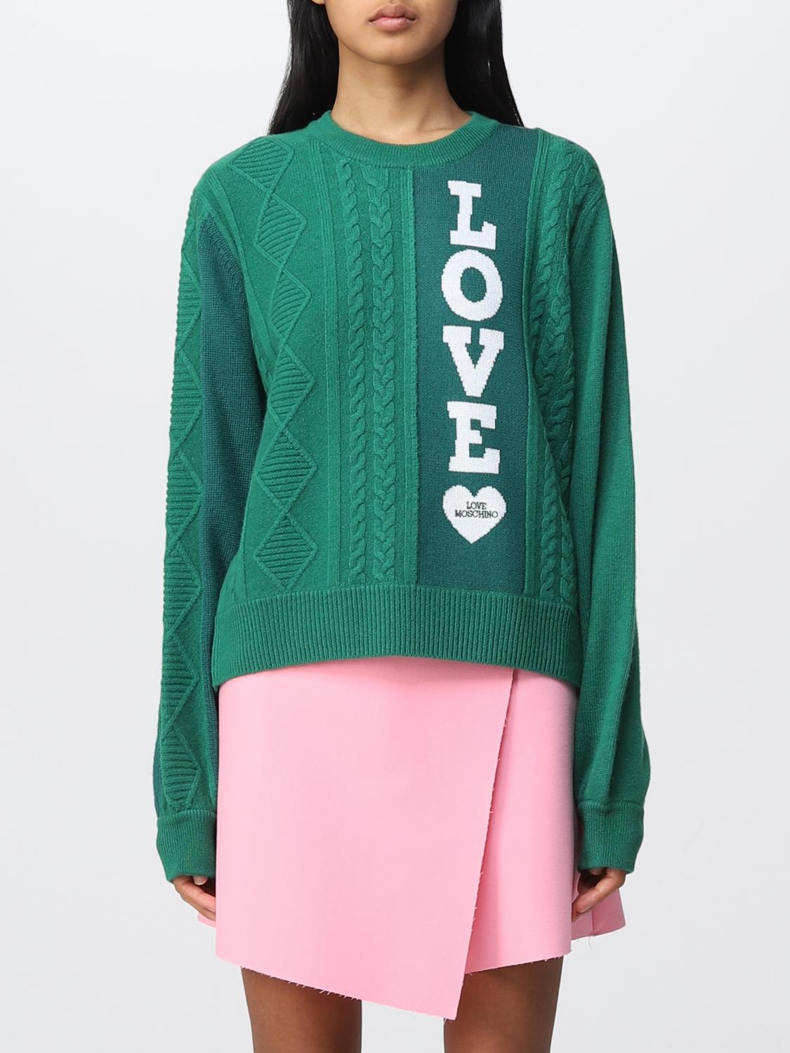 LOVE MOSCHINO: Pull femme Vert Pull Love Moschino WSD3811XA133