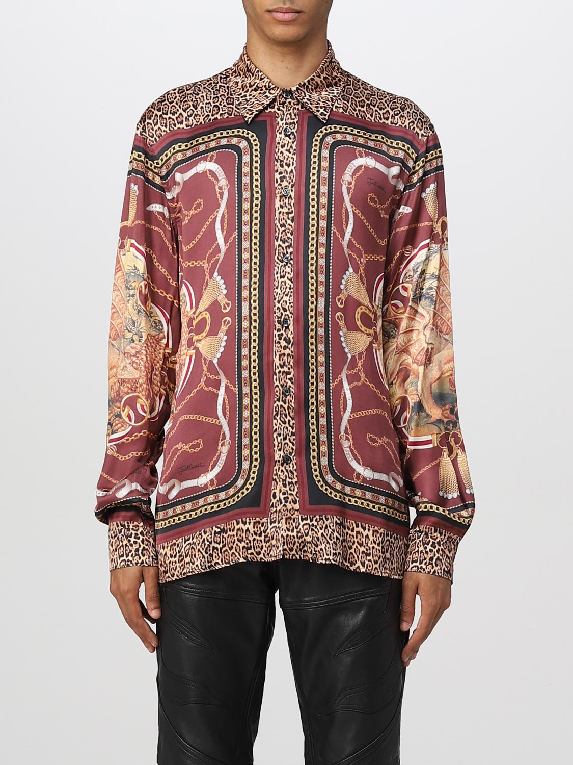 JUST CAVALLI HEMD: Just Cavalli Herren Hemd, Burgunderrot - Img 1