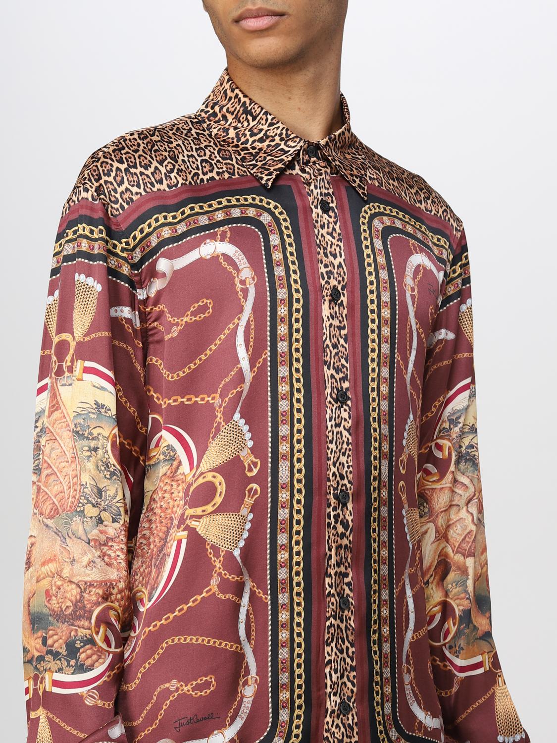 JUST CAVALLI HEMD: Just Cavalli Herren Hemd, Burgunderrot - Img 4