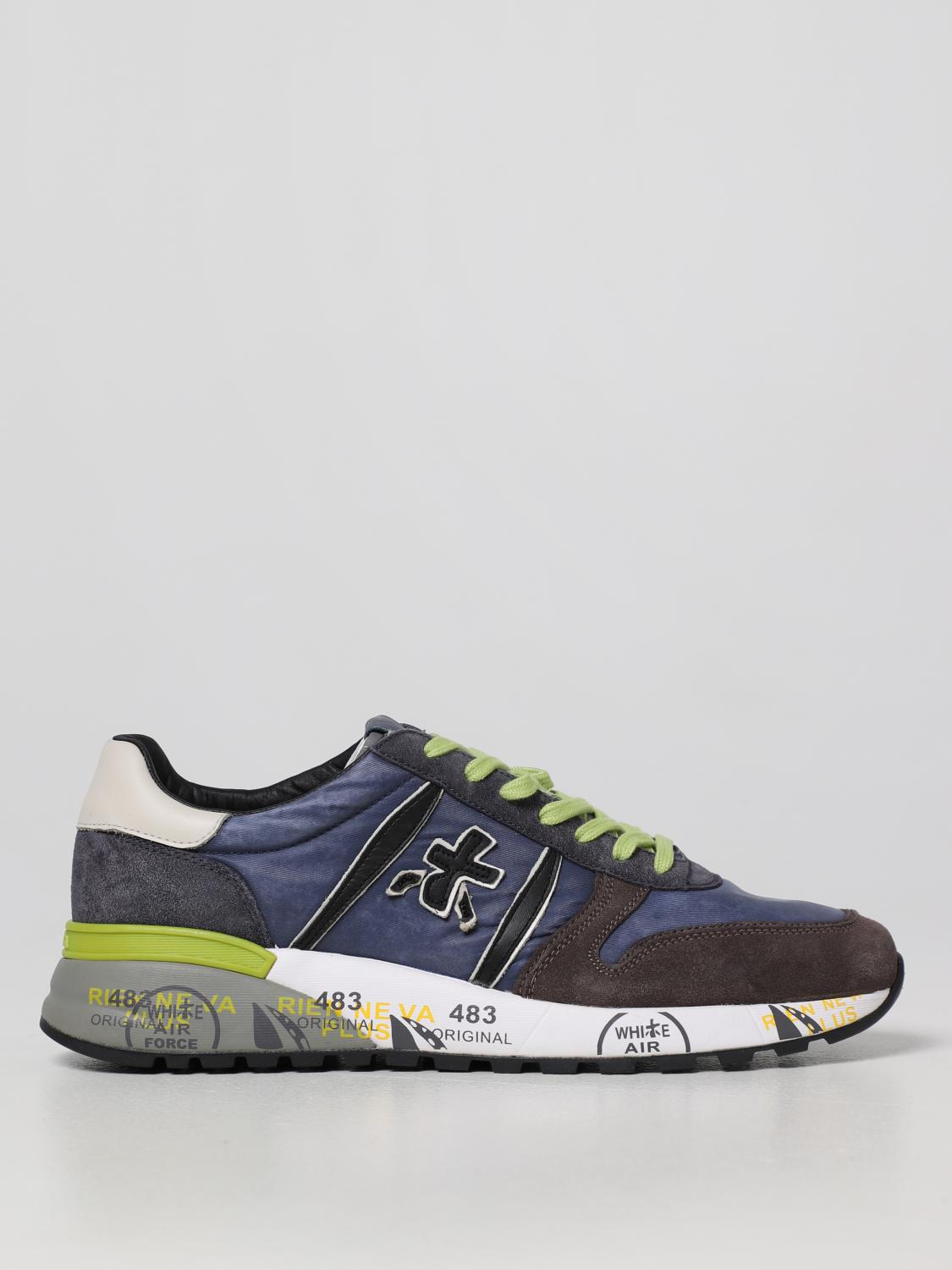 PREMIATA SNEAKERS: Sneakers Lander Premiata in nylon e suede, Blue - Img 1