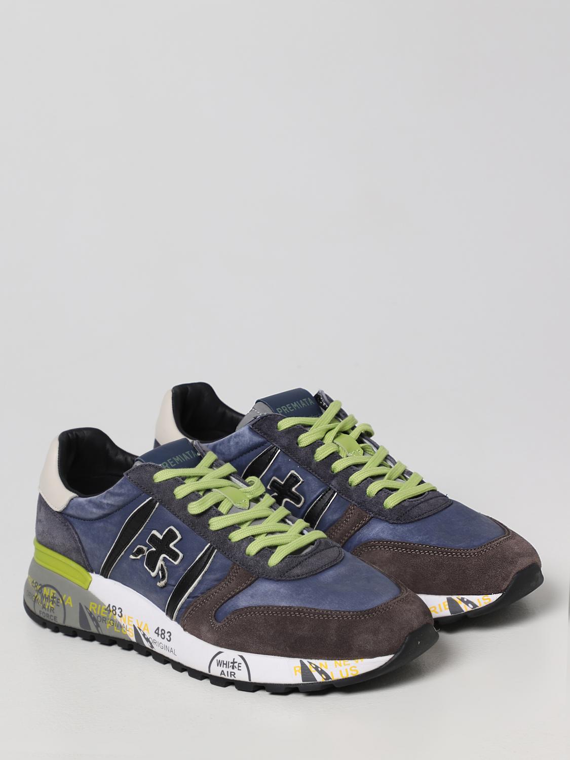 PREMIATA SNEAKERS: Sneakers Lander Premiata in nylon e suede, Blue - Img 2