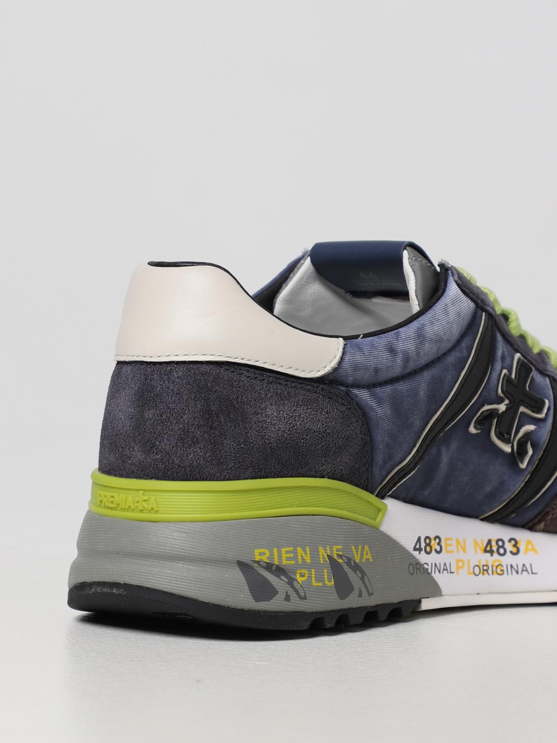 PREMIATA SNEAKERS: Sneakers Lander Premiata in nylon e suede, Blue - Img 3