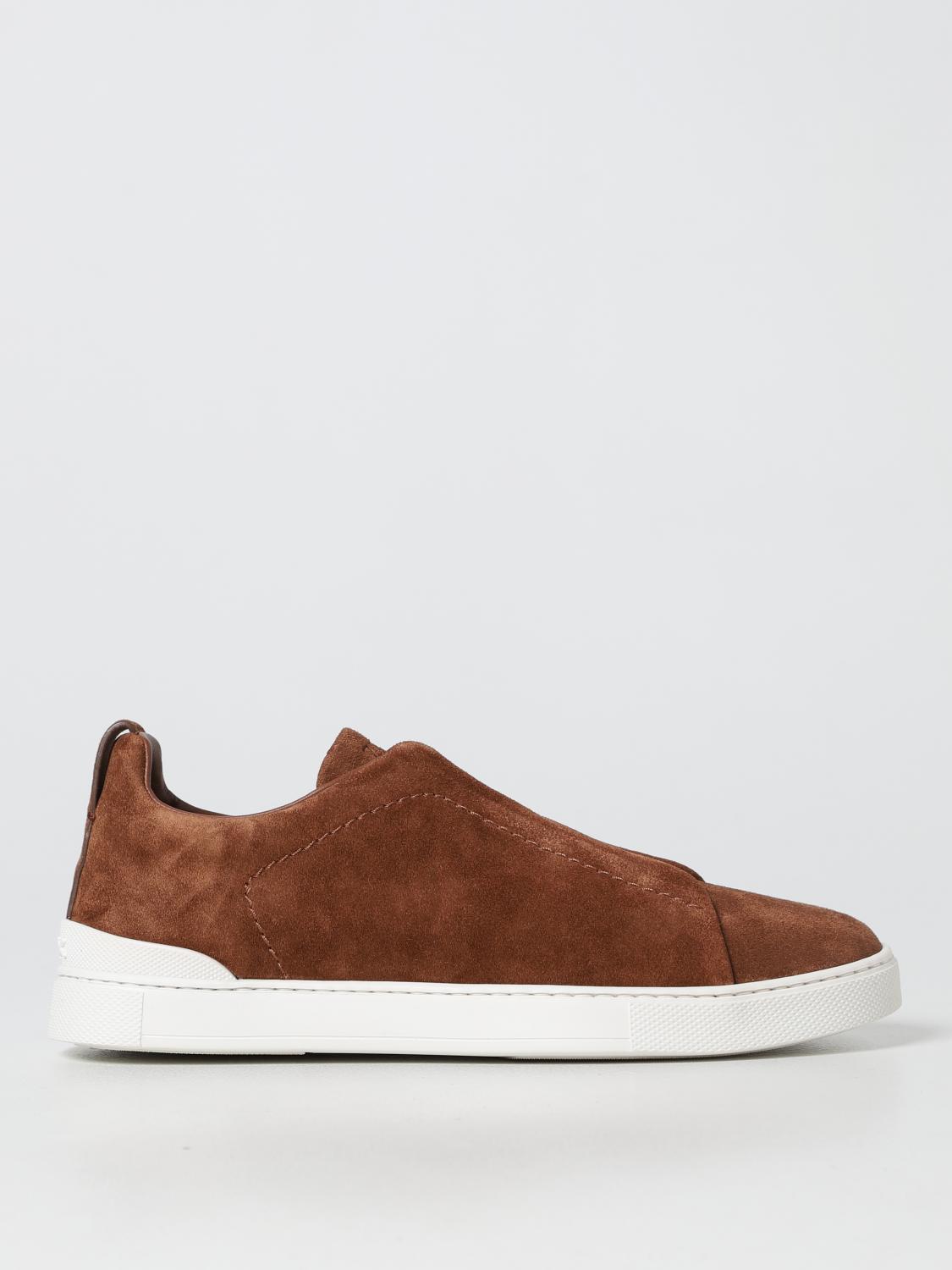 Ermenegildo Zegna ブラウン スエード スリッポン 9.5 US 着こ