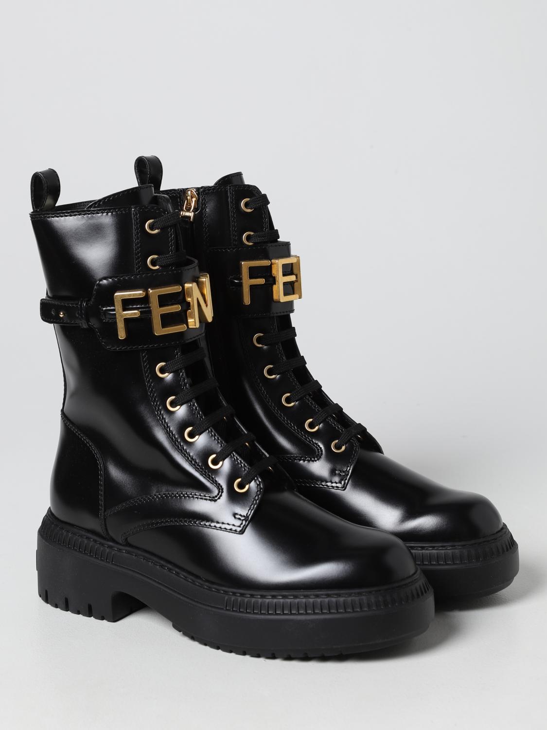 FENDI FLAT ANKLE BOOTS: Shoes women Fendi, Black - Img 2
