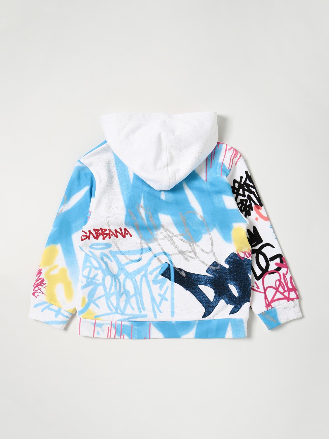 DOLCE & GABBANA PULL: Sweat imprimé Dolce & Gabbana, Blanc - Img 2