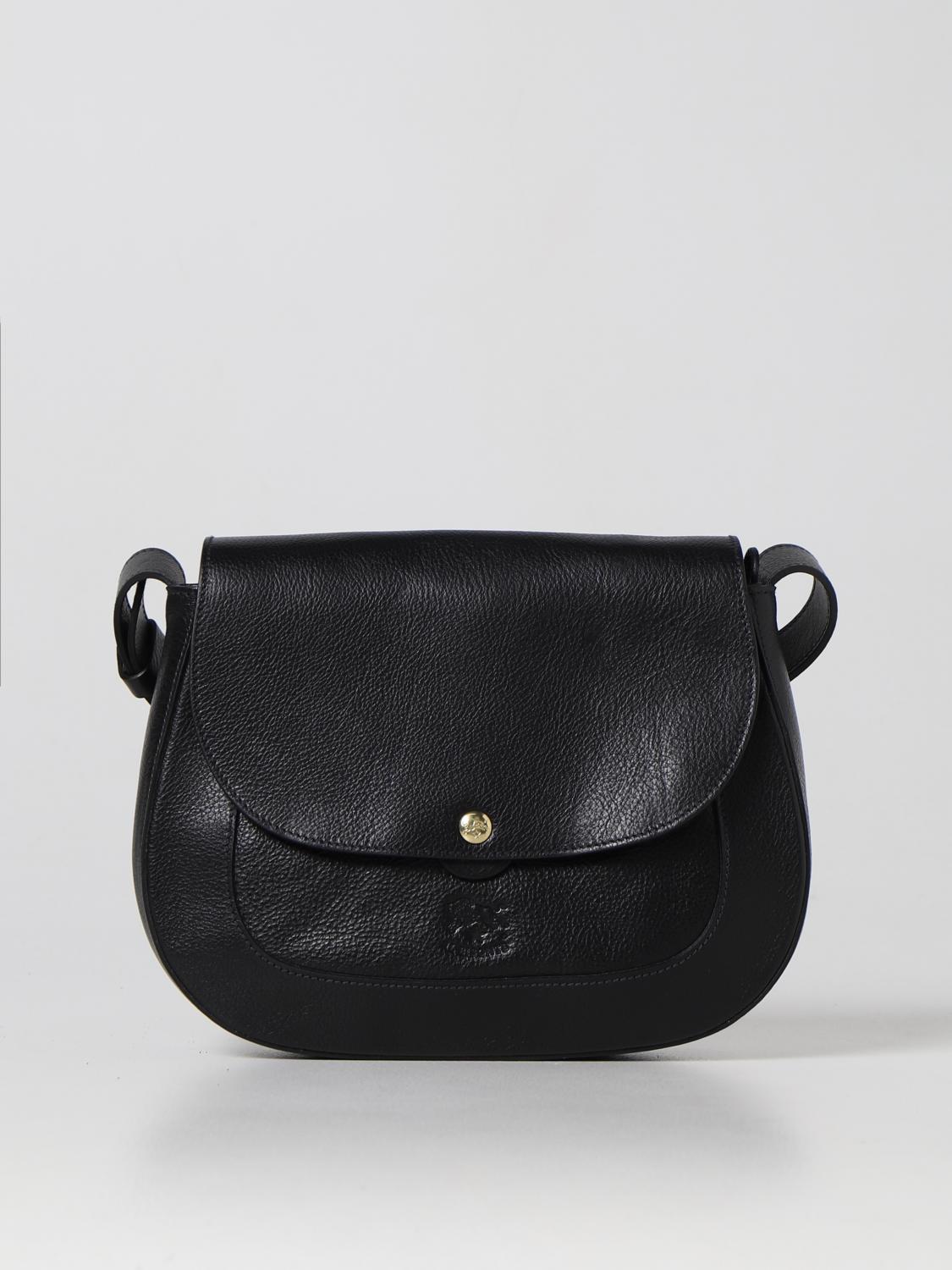 IL BISONTE SHOULDER BAG: Il Bisonte Saddle soft leather bag, Black - Img 1