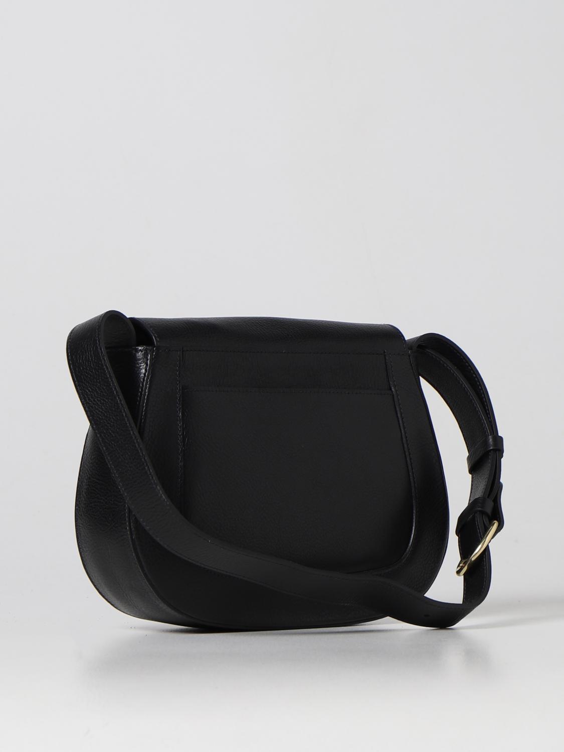 IL BISONTE SHOULDER BAG: Il Bisonte Saddle soft leather bag, Black - Img 2