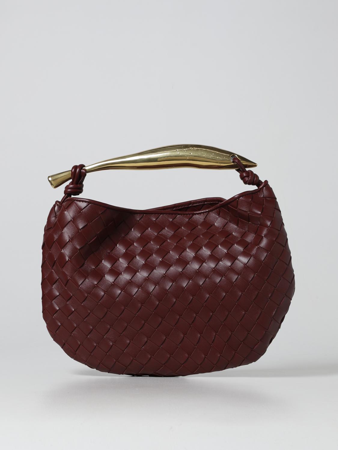 BOTTEGA VENETA HANDBAG: Bottega Veneta Sardine woven leather handbag, Burgundy - Img 1