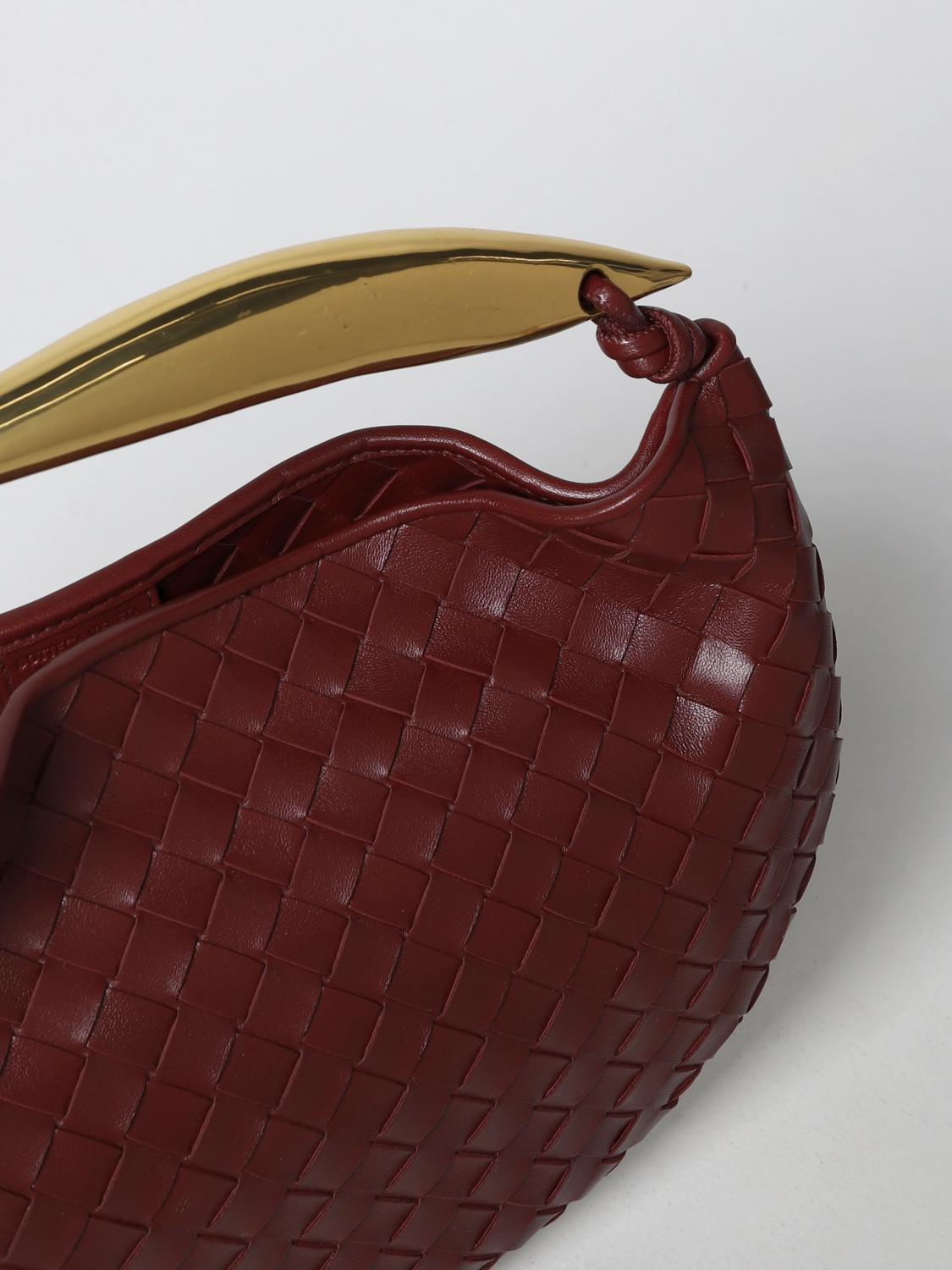 BOTTEGA VENETA HANDBAG: Bottega Veneta Sardine woven leather handbag, Burgundy - Img 4