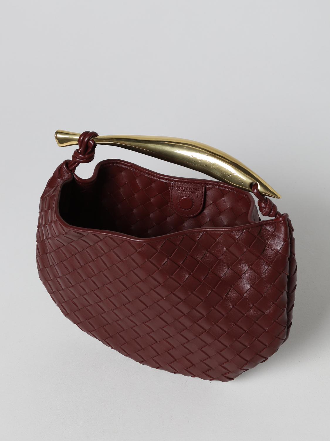 BOTTEGA VENETA HANDBAG: Bottega Veneta Sardine woven leather handbag, Burgundy - Img 5