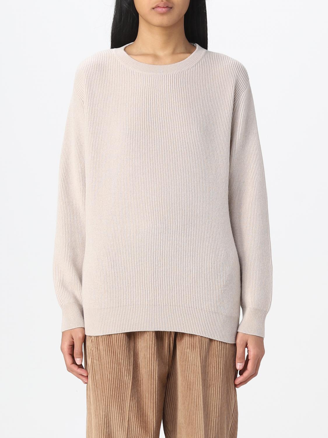 Pull Femme Brunello Cucinelli En Cachemire Gris - Taille XS - Avec Finitions Monili