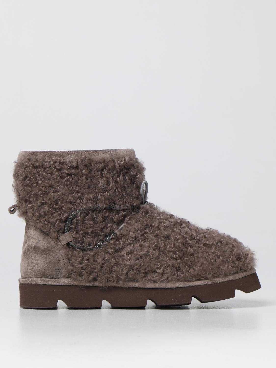 Brunello Cucinelli shearling boots - Dove Grey | MZTEG2346 | GIGLIO.COM