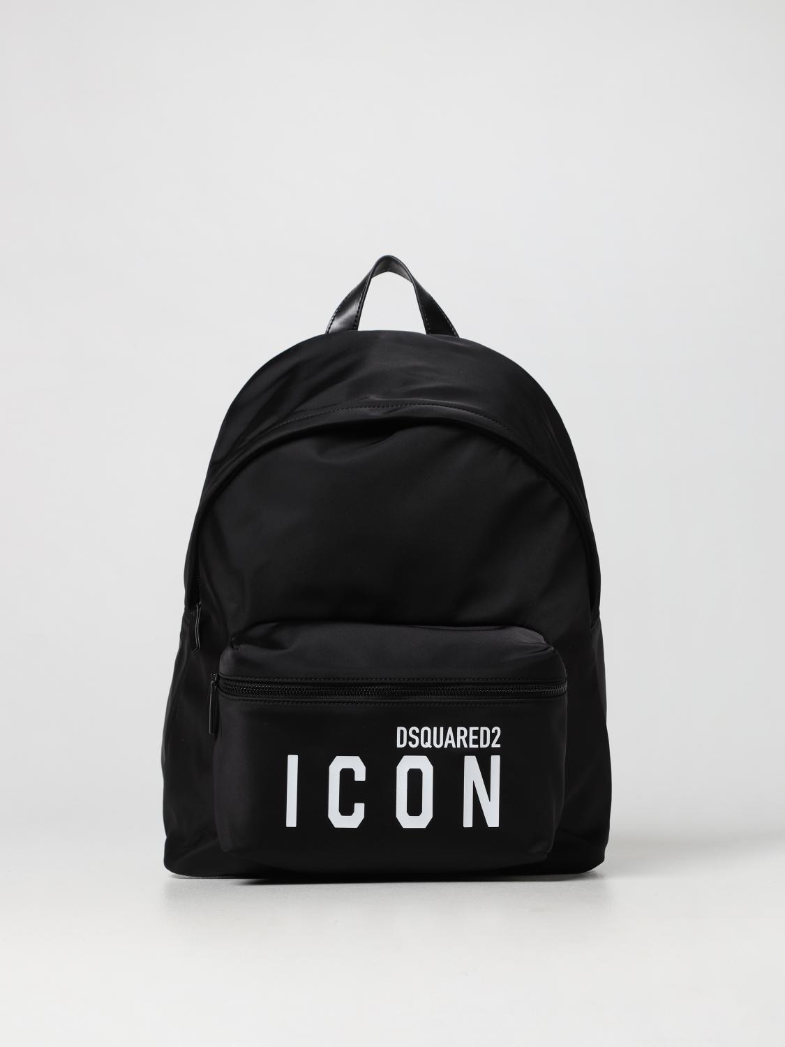 DSQUARED2 ZAINO: Zaino Be Icon Dsquared2 in nylon, Nero - Img 1