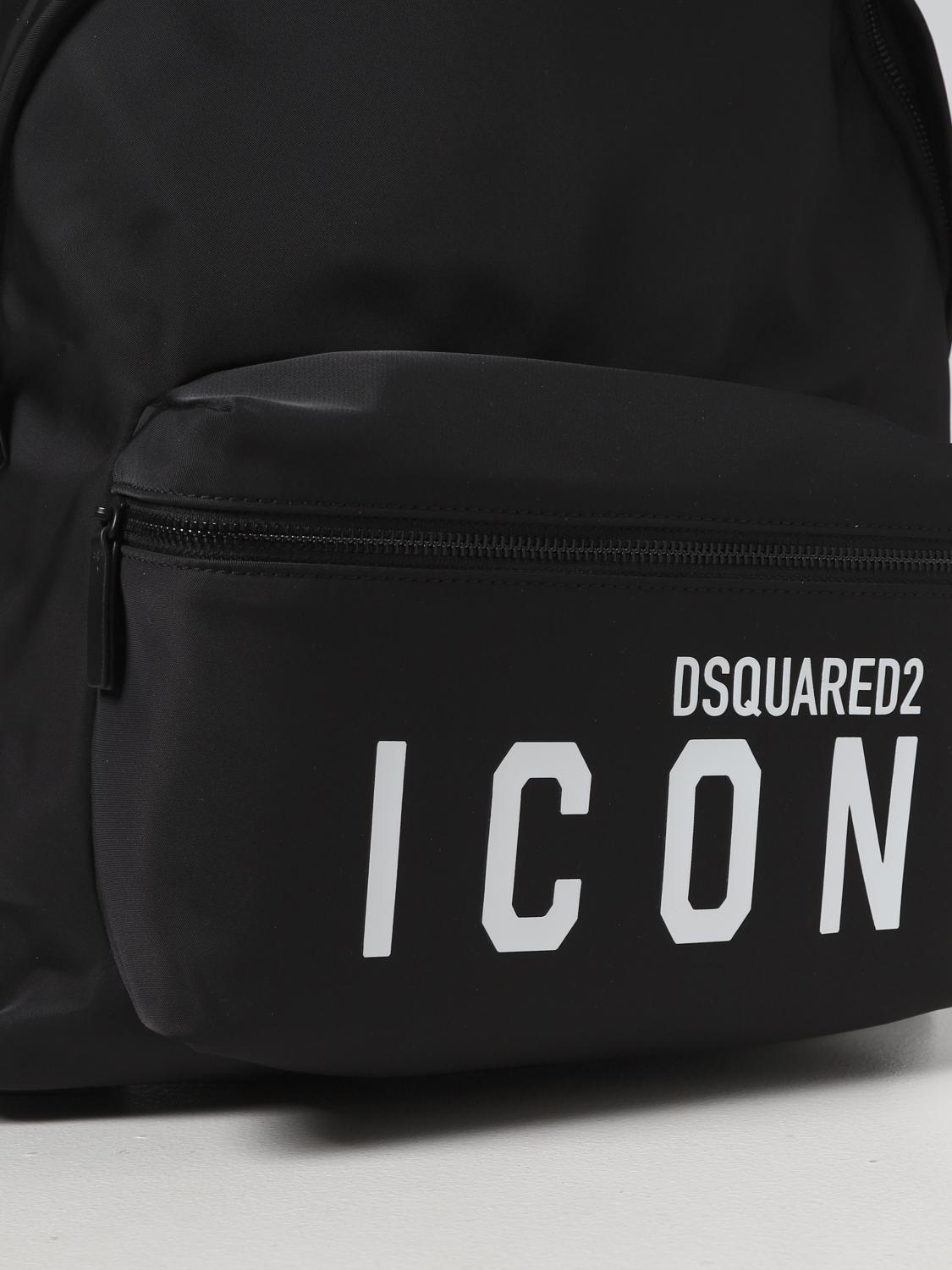 DSQUARED2 ZAINO: Zaino Be Icon Dsquared2 in nylon, Nero - Img 3